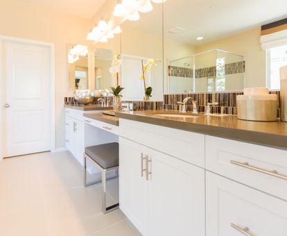 Custom solid wood bathroom vanity